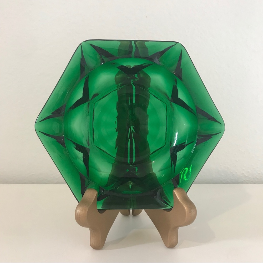 Forest Green Depression Glass Bowl